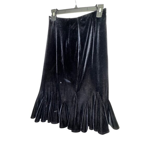 JS Collections Black & Gold Velvet Suit Size 4 Blazer Flare Skirt Classy Glam - Picture 10 of 13